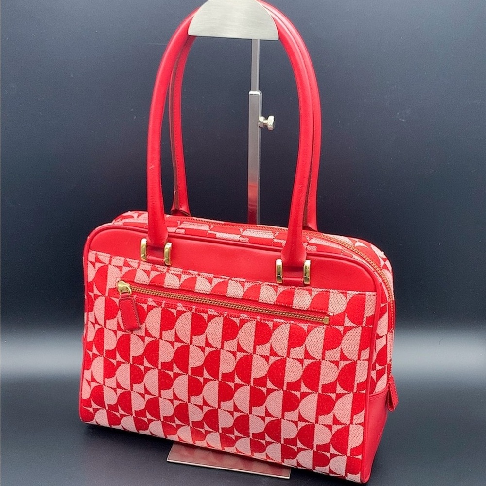 Pierre Cardin Red Geometric Patterned Women's HandBag